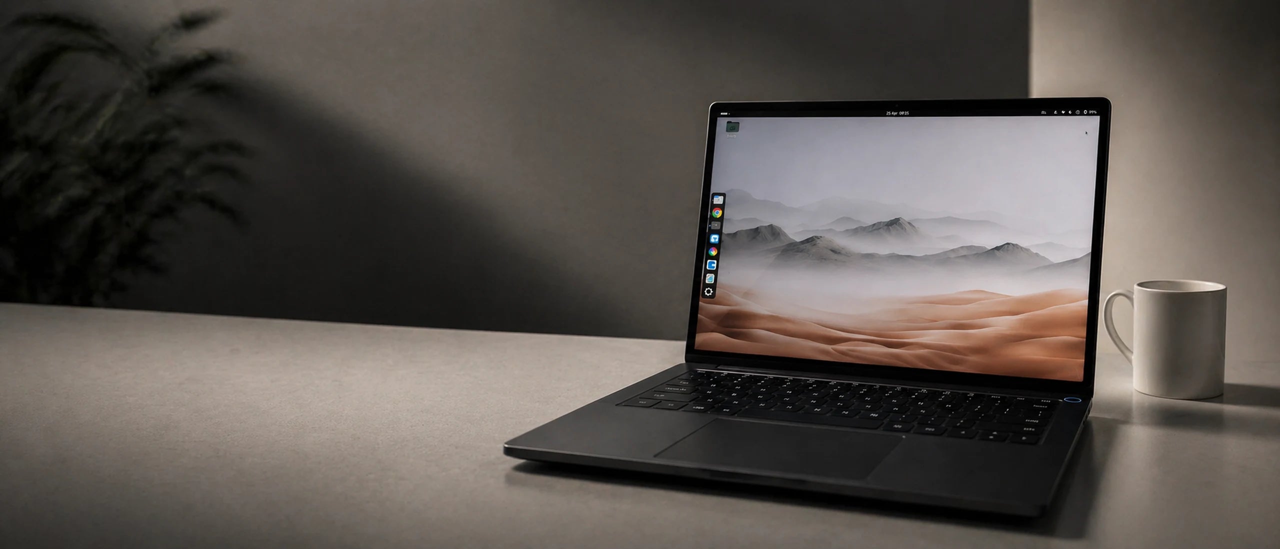 StarBook Horizon laptop on a minimalist desk